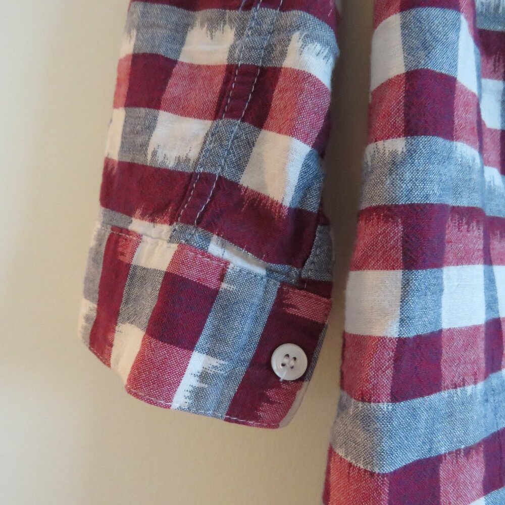 BRIDGE & BURN Dahlia Painted Plaid Red Dress Linen Cotton Prairie - Size XS - Picture 7 of 15